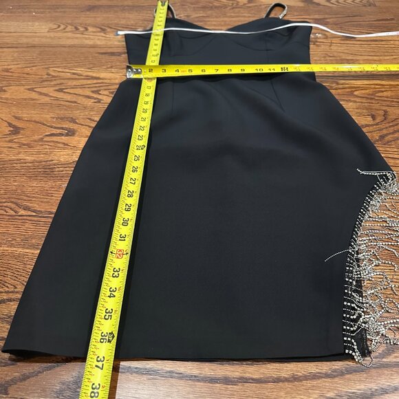 NWT Black Dress Cocktail Sweetheart Neckline Spaghetti Strap Bedazzled Size S - Picture 14 of 15